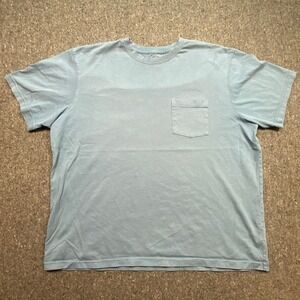 LL Bean TShirt Sz XL Mens Blue Gorpcore Pocket Tee Short Sleeve Crewneck